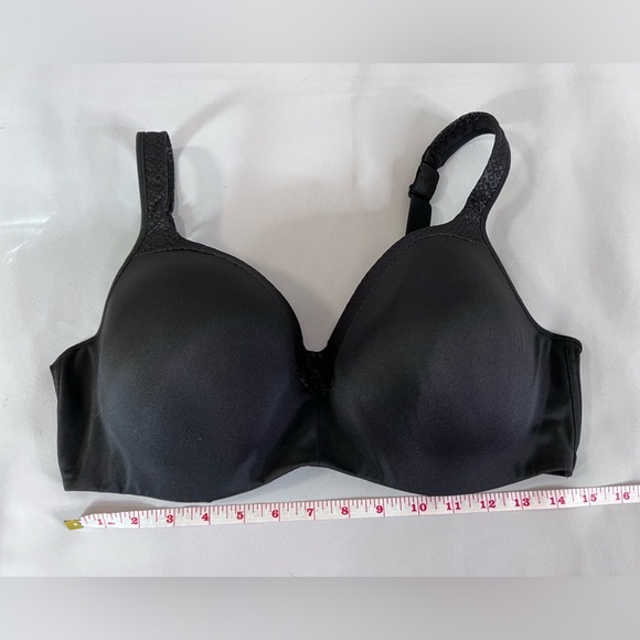 PLAYTEX 4823 BLACK PADDED UW ADJUST STAY PUT STRAPS 3-HOOK BACK BRA 42D- EXCEL - Picture 6 of 8